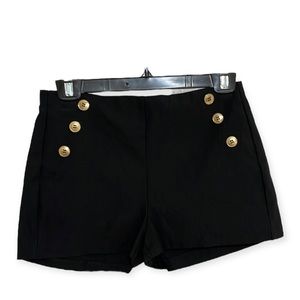 High Waist Black Pull-On Shorts. Small